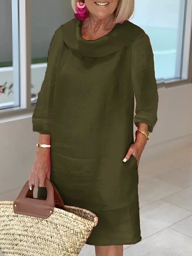 Palma - Elegant dress with shawl neck