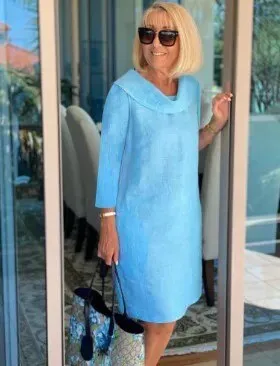 Palma - Elegant dress with shawl neck