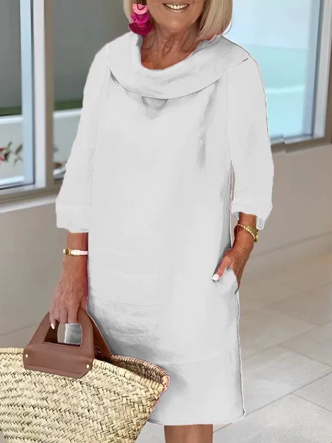 Palma - Elegant dress with shawl neck