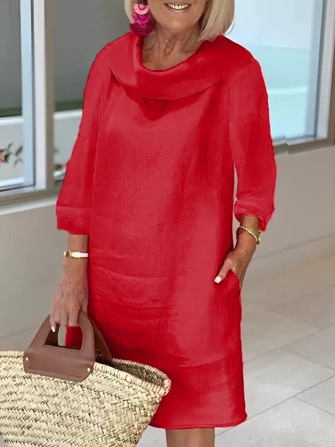 Palma - Elegant dress with shawl neck