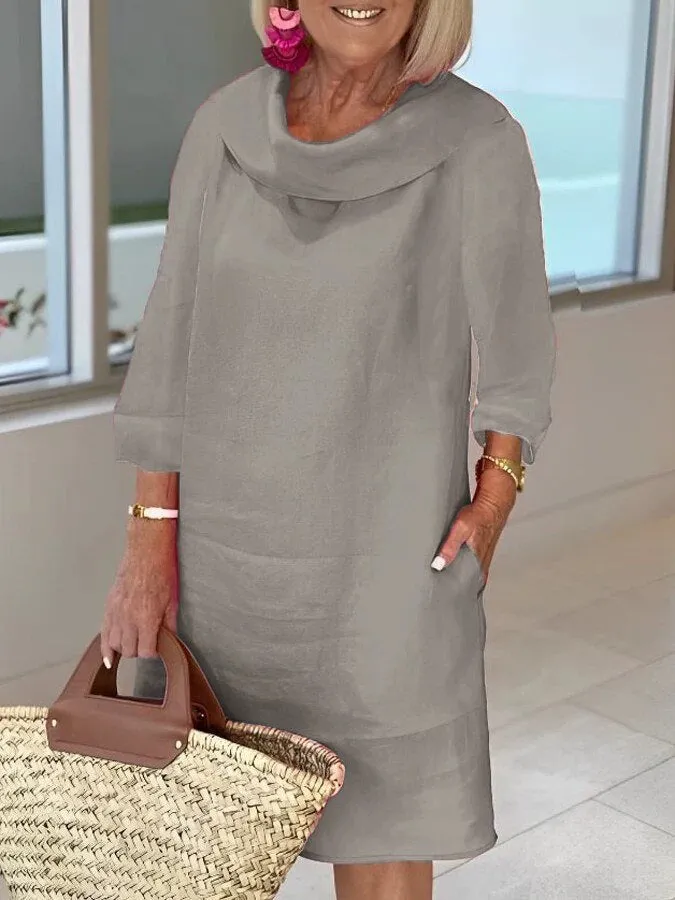 Palma - Elegant dress with shawl neck