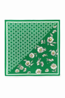 Pleated Daisy Square Scarf