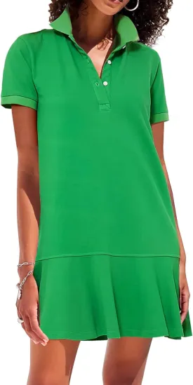 Polo Dress for Women Short Sleeve Ruffle Hem Golf Tennis Workout Dress Pleated Summer Mini Dresses