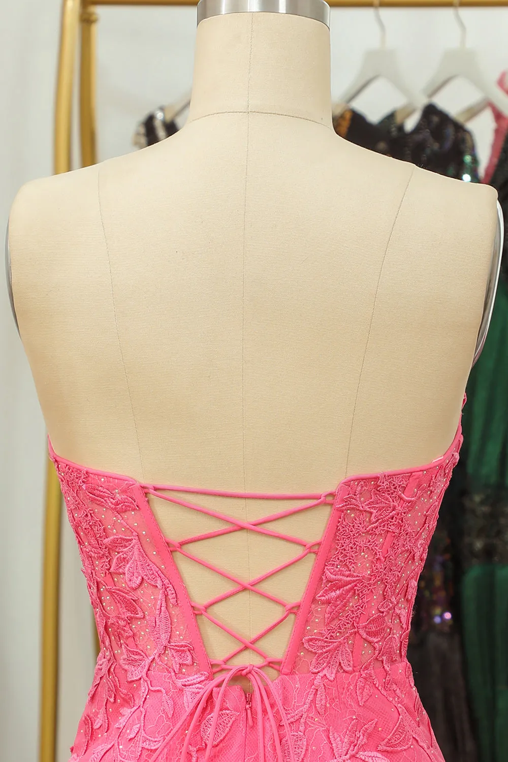 Purple Lace Tight Short Hoco Dress