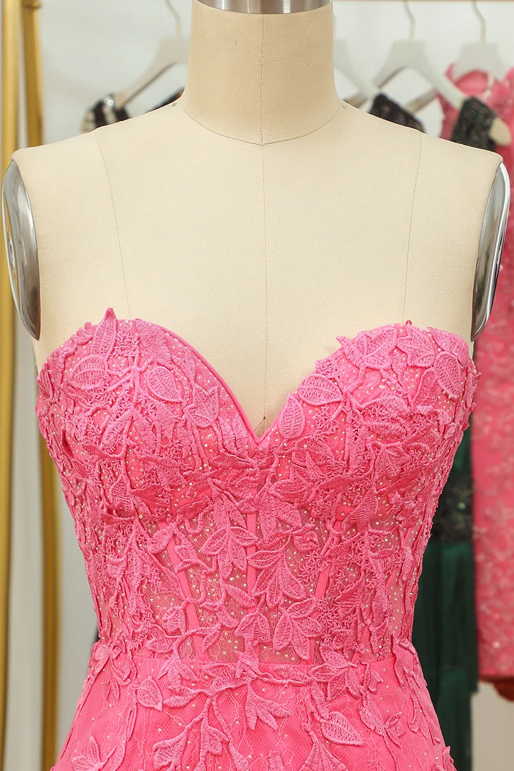 Purple Lace Tight Short Hoco Dress
