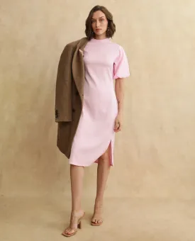 Rareism Women Metz Light Pink Balloon Sleeves Dress