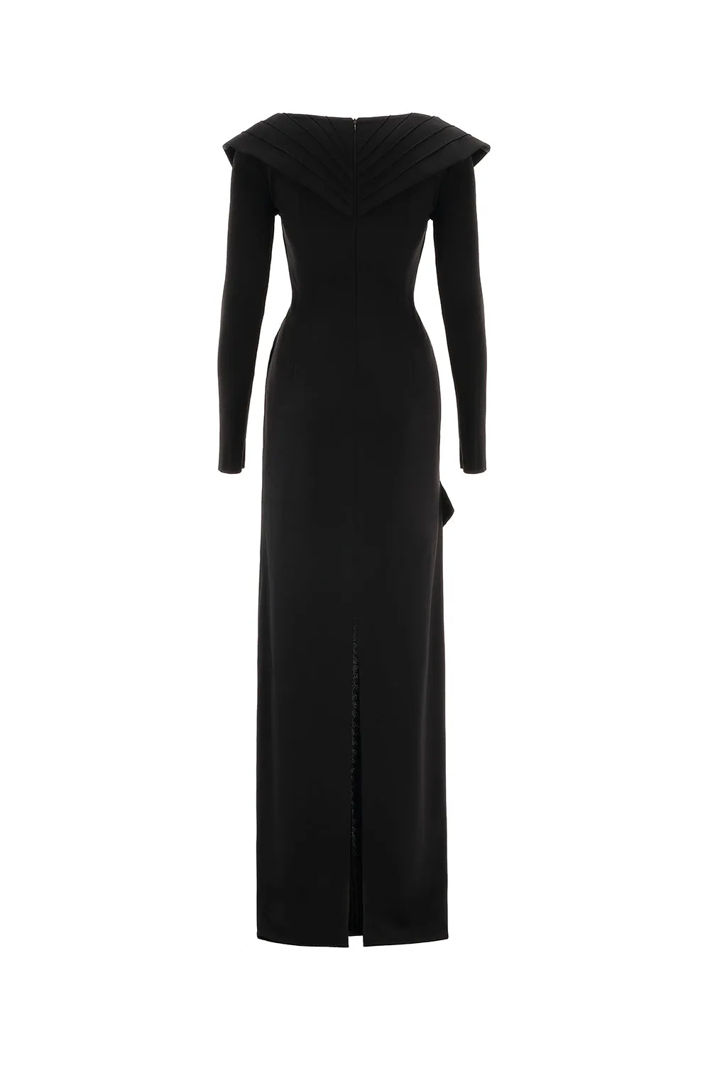 Salvia Sheath Back Slit Cotton Floor Length Dress
