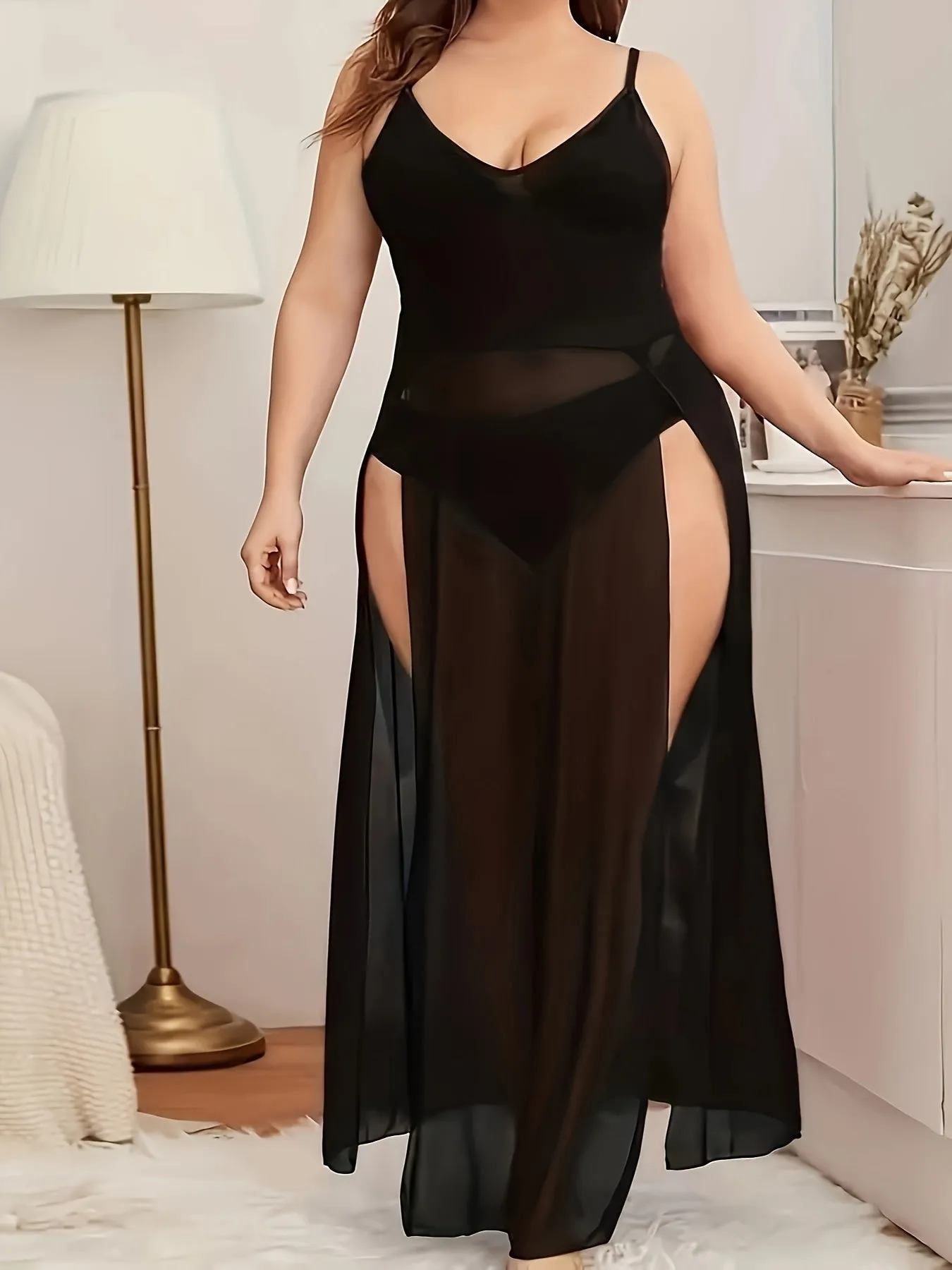 Sensual Sophistication Women's Plus Size Lingerie Dress Set