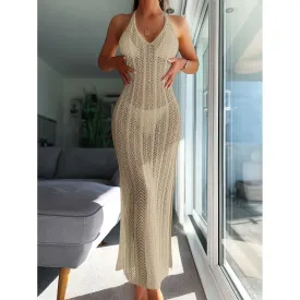 Sexy Chic Cutout Halter Long Swimsuit Coverup Dress