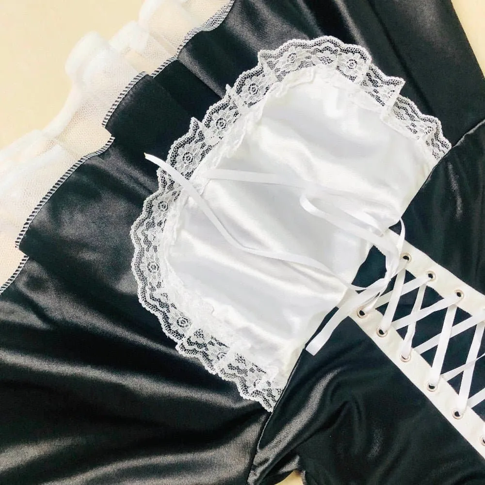 Sexy French Maid Costume - High-Quality Dress, Hat, Apron, Sizes S-XXXL