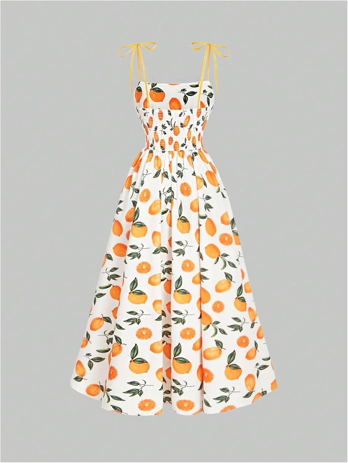 SHENHE Women's Floral Bustier Corset Dress Tie Shoulder Smocked Flowy Boho Long Dress Sundress