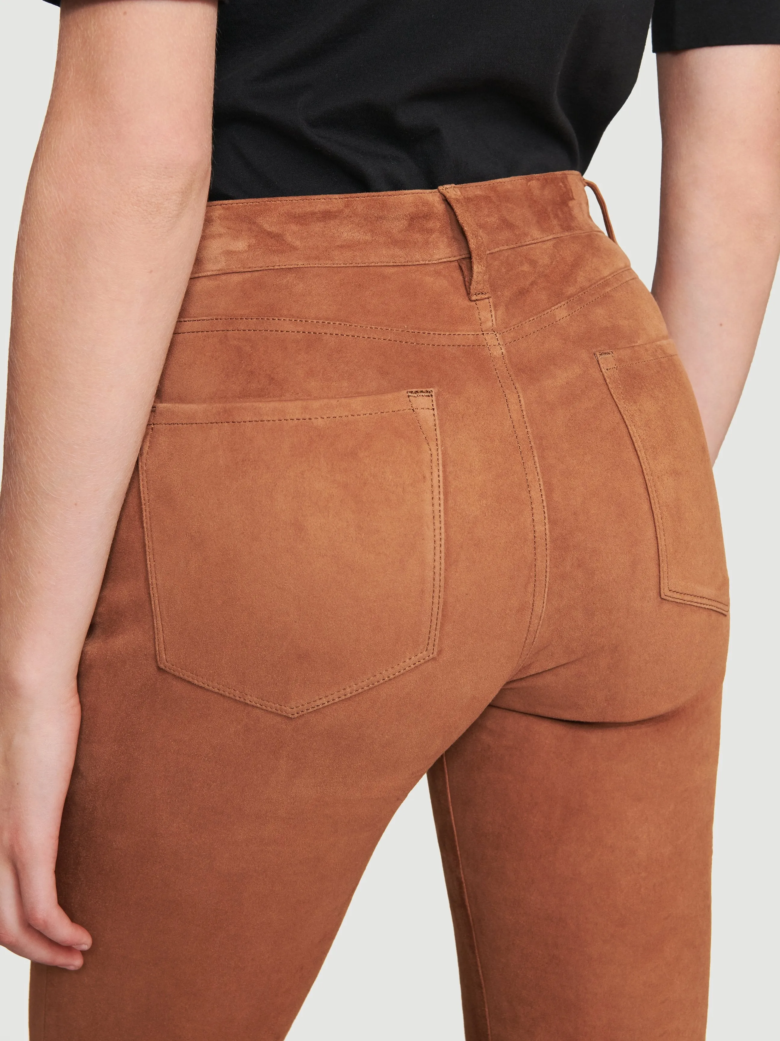 Suede Le High Flare -- Saddle