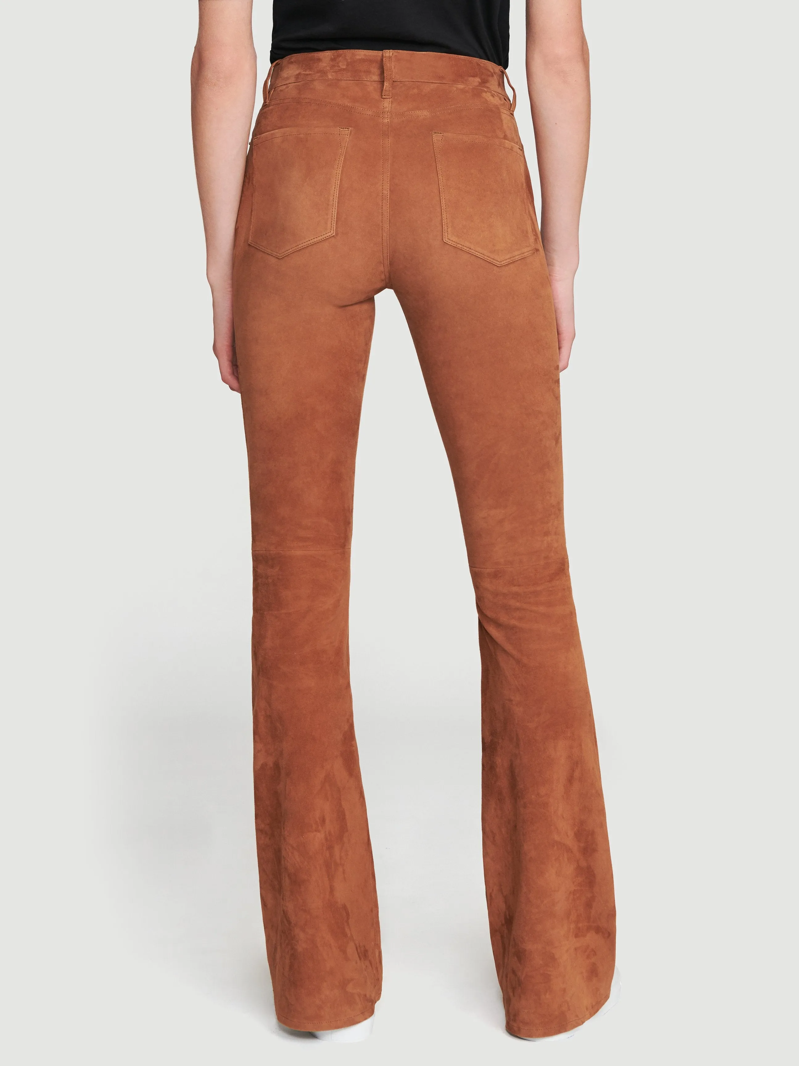 Suede Le High Flare -- Saddle