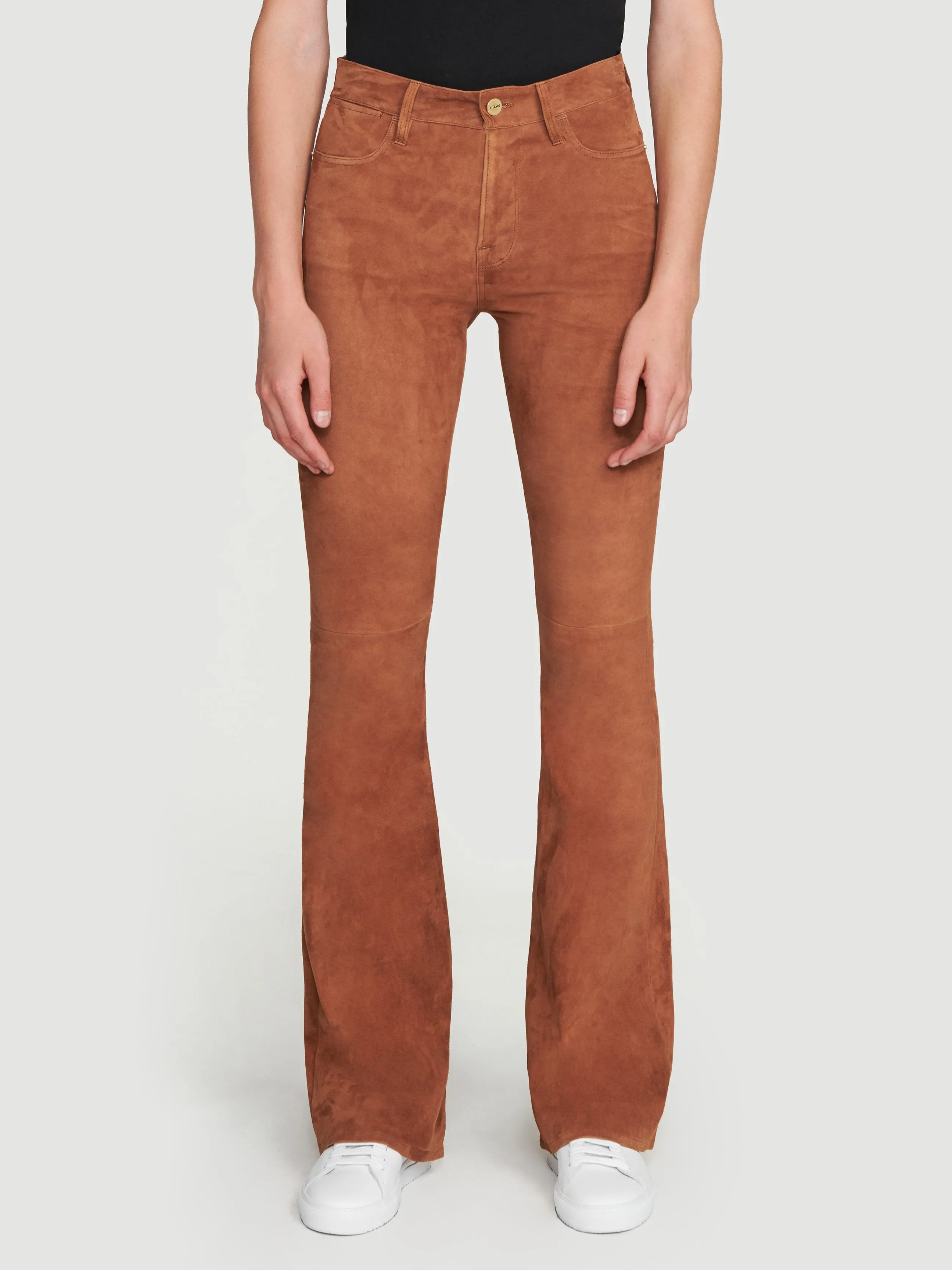 Suede Le High Flare -- Saddle