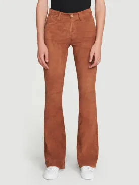 Suede Le High Flare -- Saddle