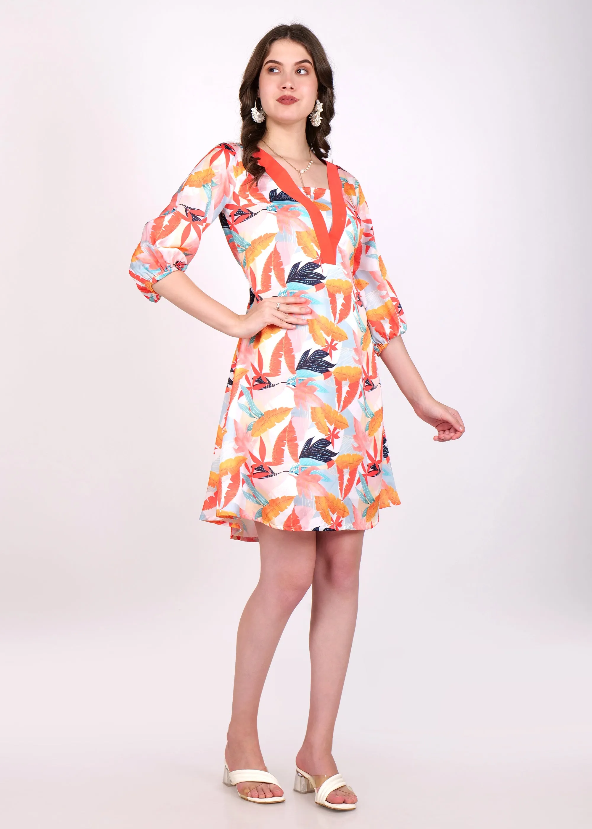 Sunset Breeze V-Neck Dress