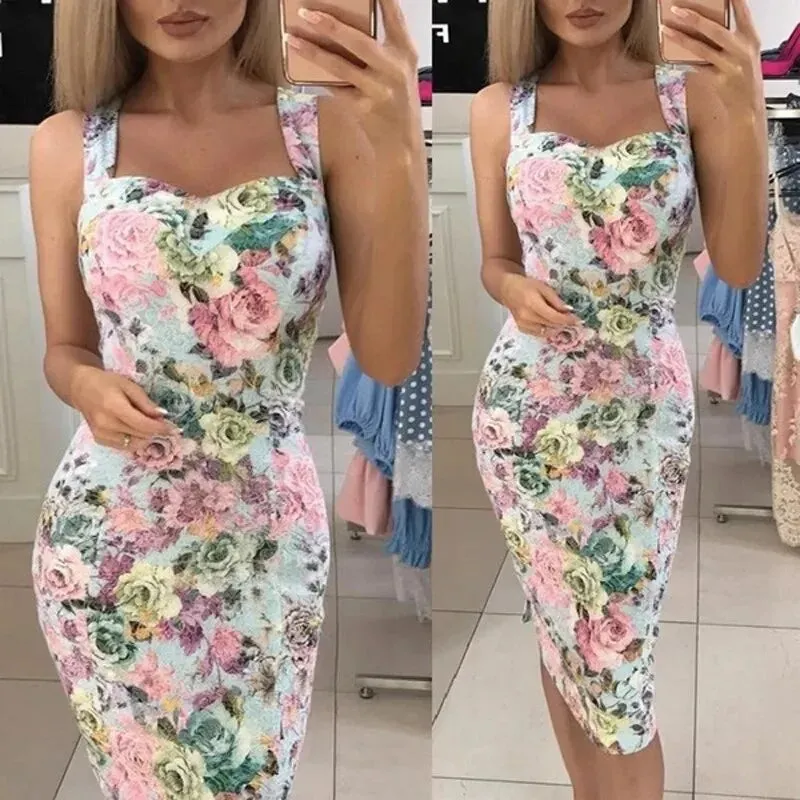 The Summer Romance Floral Mid-length Dress - Fern and Oak