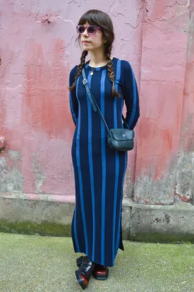 Thinking Mu Navy Dark Stripe Gina Dress