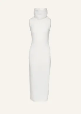 Turtleneck midi dress in white