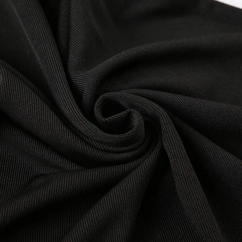 Uniwim Elegant Asymmetrical Black Sexy Lace Dress
