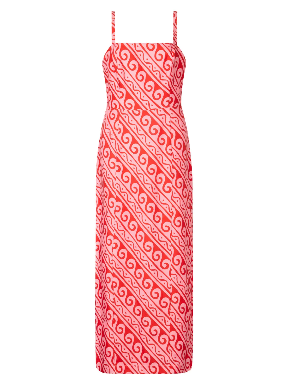 Ursula Pink Wave Print Midi Dress