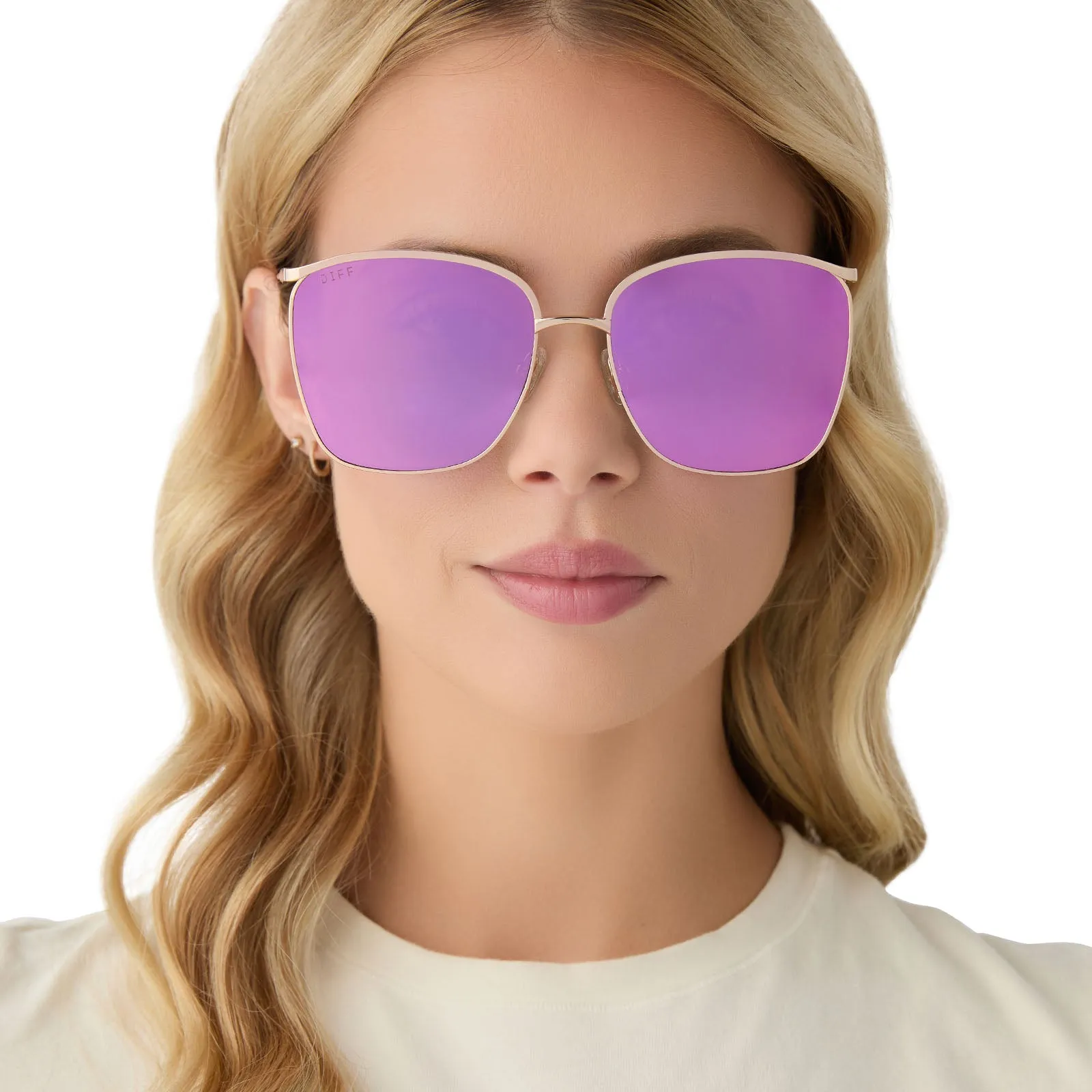 VITTORIA - GOLD   PINK RUSH MIRROR SUNGLASSES