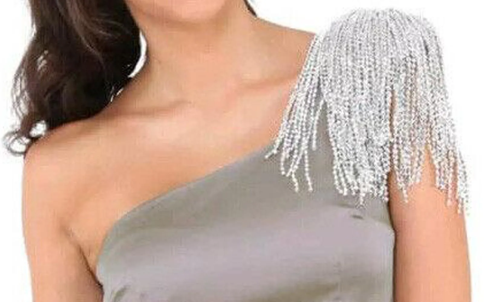 Womens One Shoulder Tassel Mini Dress